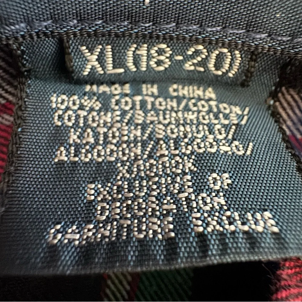 Ralph Lauren Polo Boy’s Plaid Cotton Button-Down Shirt Blue & Red Size XL 18-20